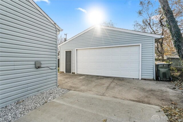 view of garage