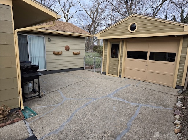 view of garage