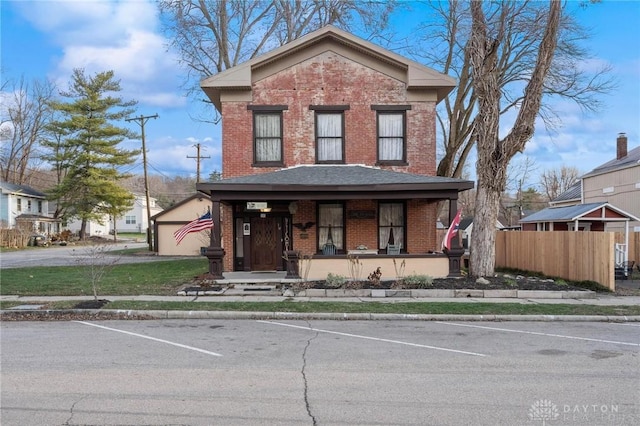 front facade with a porch