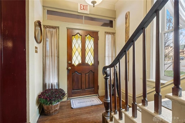 entrance foyer featuring hardwood / wood-style floors