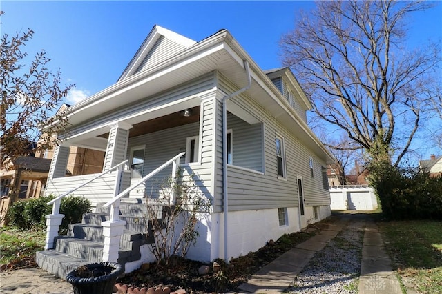 view of front of property with a porch