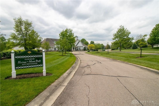 view of street featuring curbs