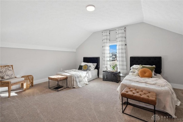 32 W Main St, Phillipsburg, OH 45354 - carpeted bedroom featuring vaulted ceiling and baseboards
