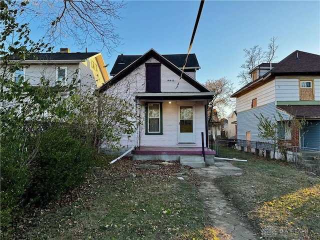 view of front of home featuring covered porch