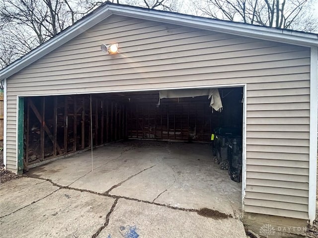 view of garage