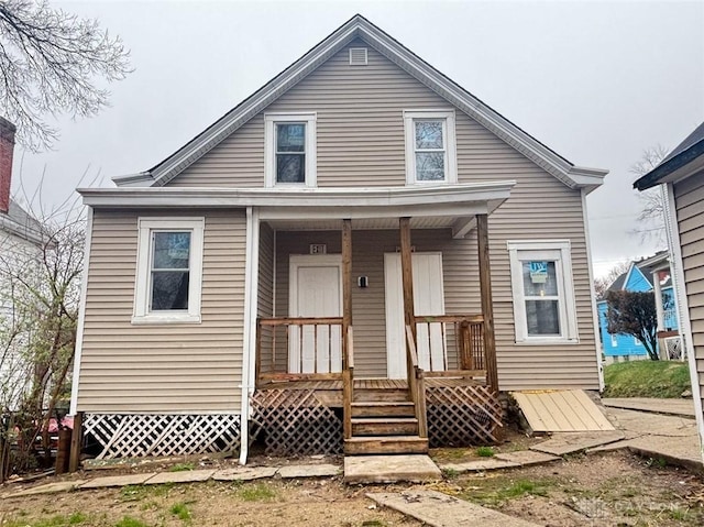 bungalow-style house with a porch