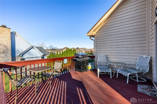 deck featuring area for grilling