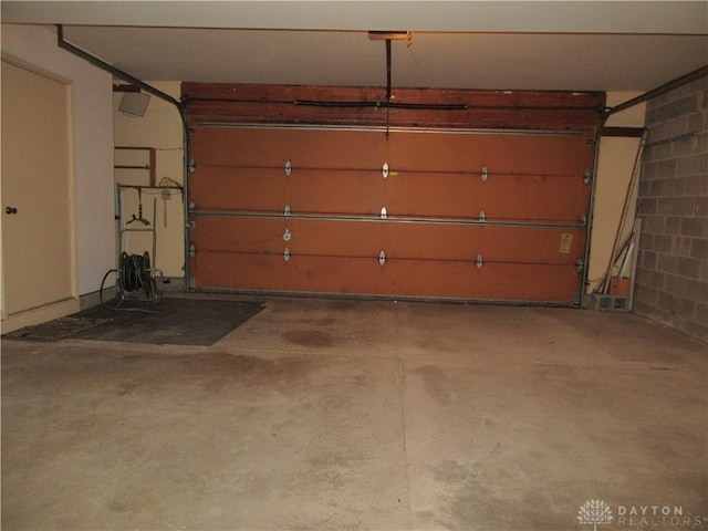 view of garage