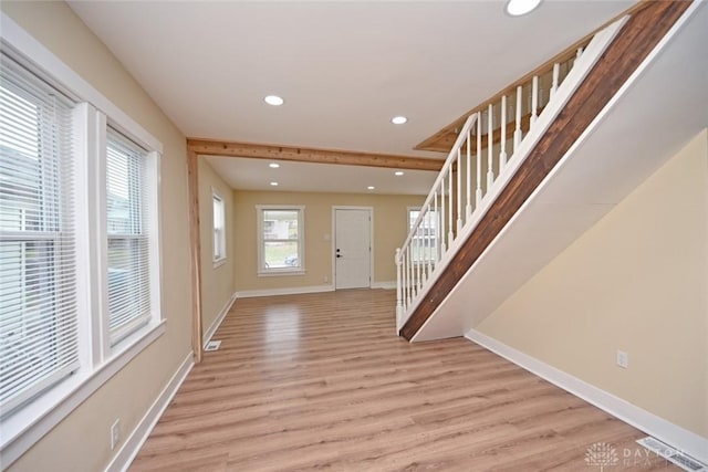 entrance foyer featuring light hardwood / wood-style flooring