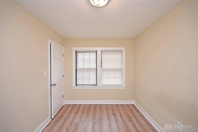 unfurnished room featuring light hardwood / wood-style floors