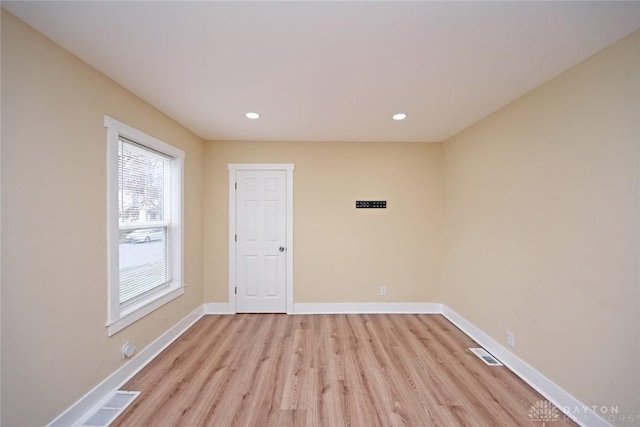 empty room featuring light hardwood / wood-style flooring