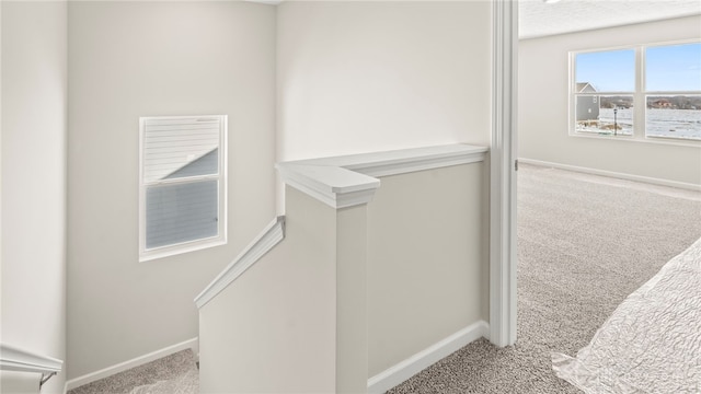 interior space featuring carpet floors and baseboards