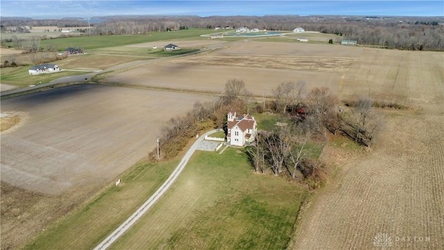 drone / aerial view with a rural view