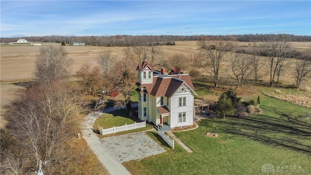 drone / aerial view with a rural view