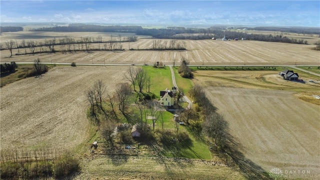 aerial view with a rural view