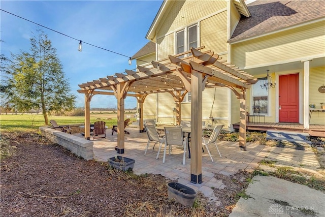 view of patio with a pergola