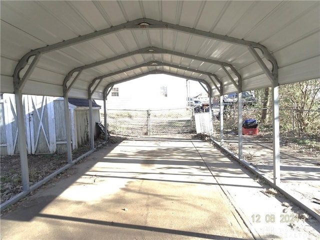 view of car parking featuring a carport