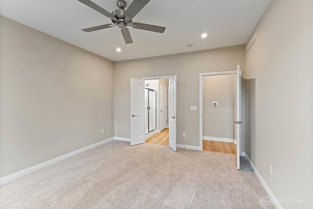4517 Renaissance Blvd Unit 263, Franklin, OH 45005 - unfurnished bedroom with light carpet, baseboards, recessed lighting, and a ceiling fan