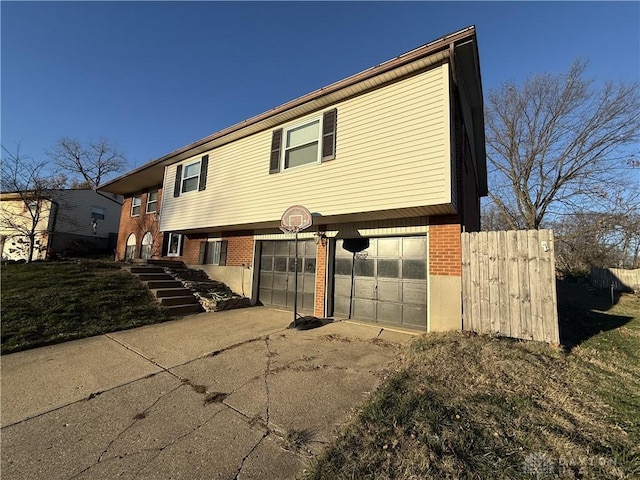 view of front facade with a garage