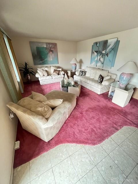 view of tiled living room