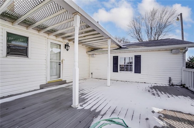 wooden deck with a pergola