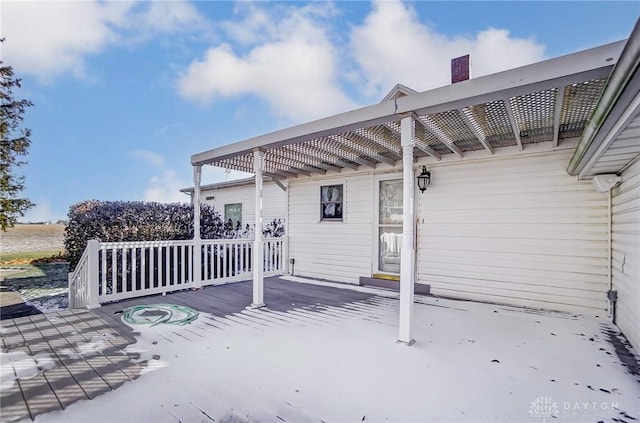 view of patio / terrace featuring a wooden deck