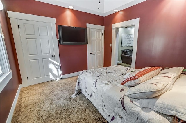 bedroom featuring carpet