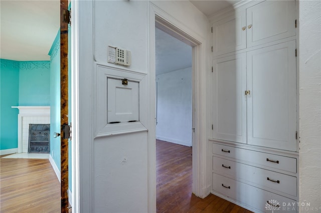 hallway featuring light hardwood / wood-style flooring