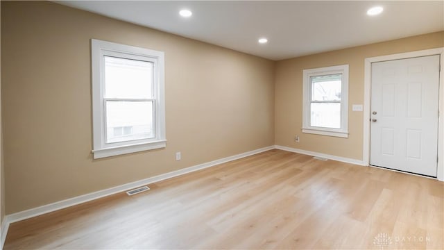 entryway with light wood-type flooring