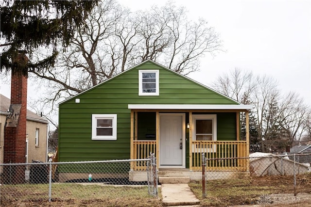 bungalow-style house with covered porch