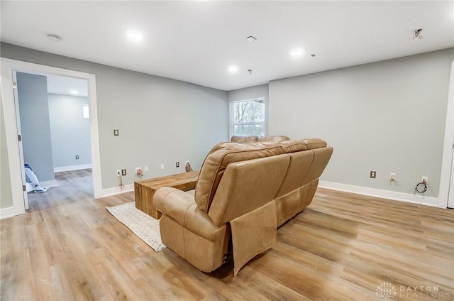 living room featuring light hardwood / wood-style floors