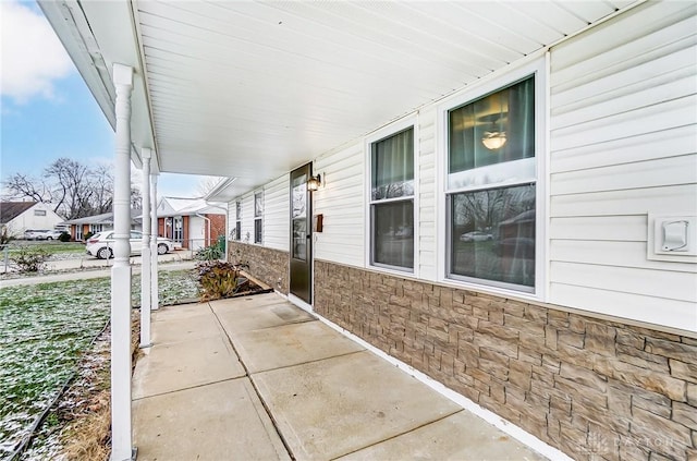 view of patio with a porch