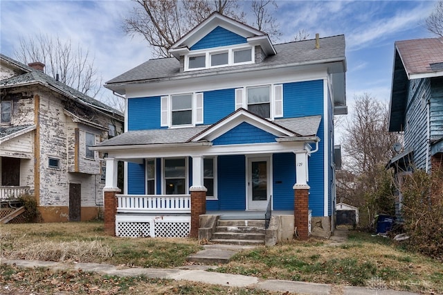 view of front of home with a porch