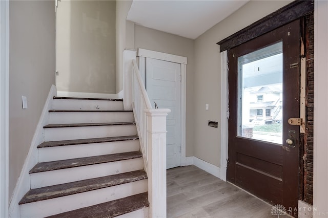 entrance foyer featuring light hardwood / wood-style floors