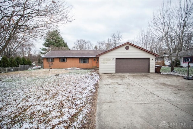 ranch-style home with a garage