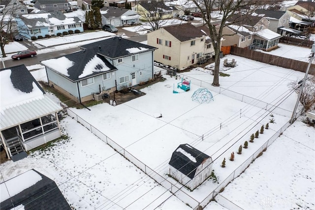 view of snowy aerial view