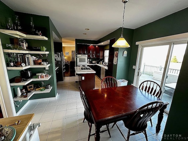 view of tiled dining area