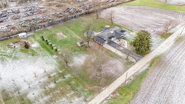 drone / aerial view with a rural view