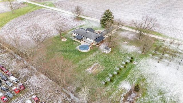 drone / aerial view with a rural view