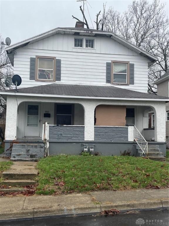 view of front of home featuring covered porch