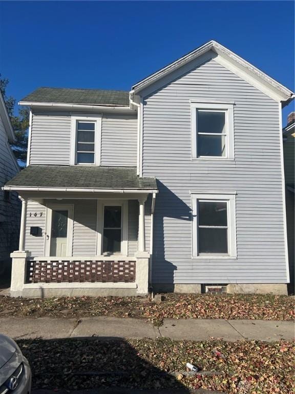 view of front of home with covered porch