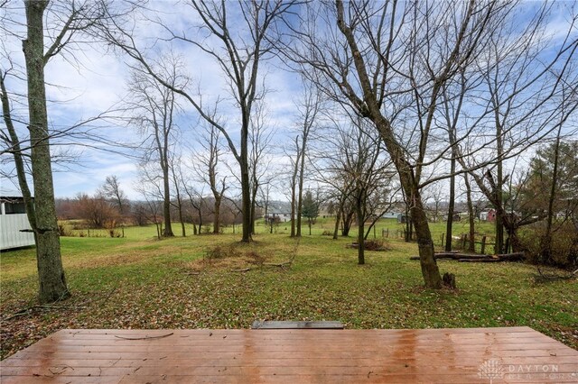 view of yard featuring a deck