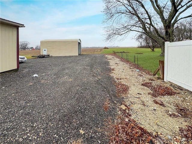 exterior space featuring a rural view