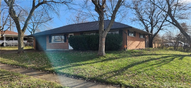 view of property exterior with a lawn