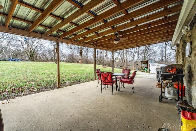 view of patio / terrace featuring ceiling fan