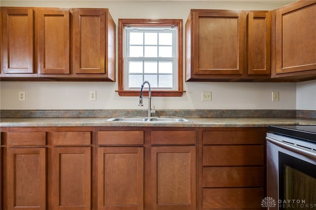 kitchen featuring electric stove and sink