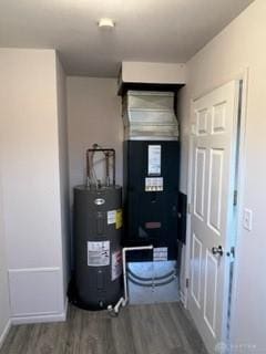 utility room with electric water heater