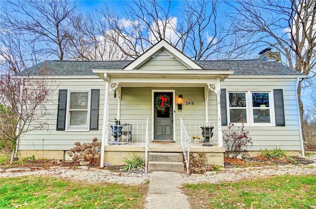 view of front of home featuring covered porch