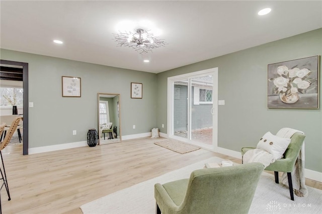 living room with wood-type flooring