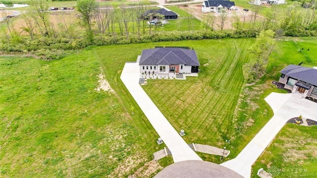 aerial view with a rural view